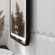 Specchio rettangolare a LED 80x60 cm – Sistema EDGE Touch Demister, Specchi con cornice nera Korman E Titolo predefinito Alessandro Design