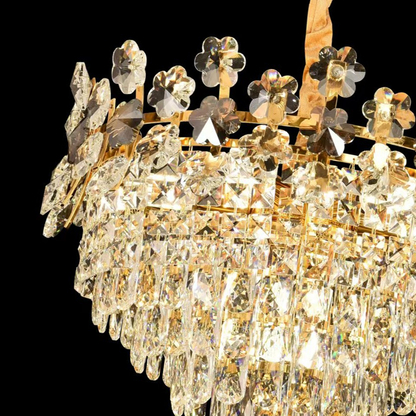 Lampadario in Cristallo FLORENCE Eleganza 9x E14, Diametro 50cm, Oro Lucido, Altezza Regolabile Lampadari in Cristallo Titolo predefinito Alessandro Design