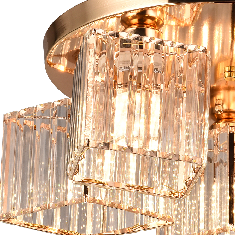Lampadario classico moderno Sasha, LC117/5GD, 5x E27, metallo e cristallo, oro, paralume Lampadari classici Titolo predefinito Alessandro Design