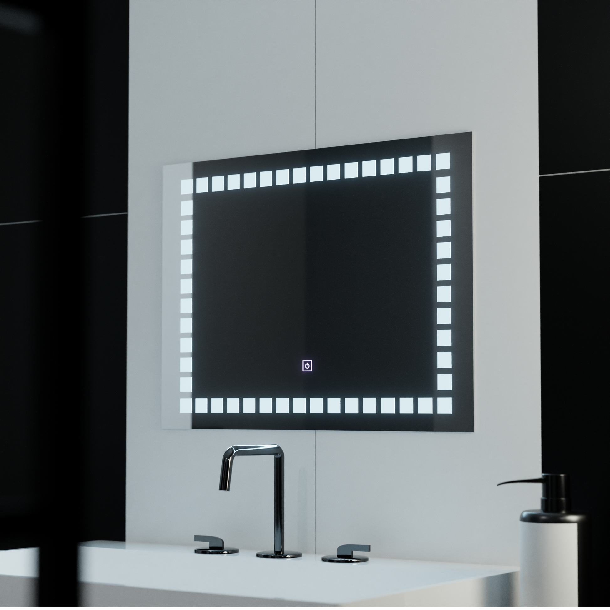Specchio rettangolare a LED, 80x60 cm, Grid Light Basic Touch Specchi Korman C Titolo predefinito Alessandro Design