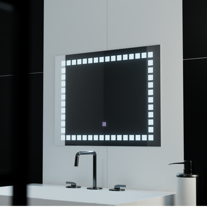 Specchio rettangolare a LED, 80x60 cm, Grid Light Basic Touch Specchi Korman C Titolo predefinito Alessandro Design