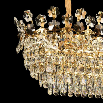 Lampadario in Cristallo FLORENCE Imperio 10x E14, 90 cm, Oro Lucido, Altezza Regolabile Lampadari in Cristallo Titolo predefinito Alessandro Design