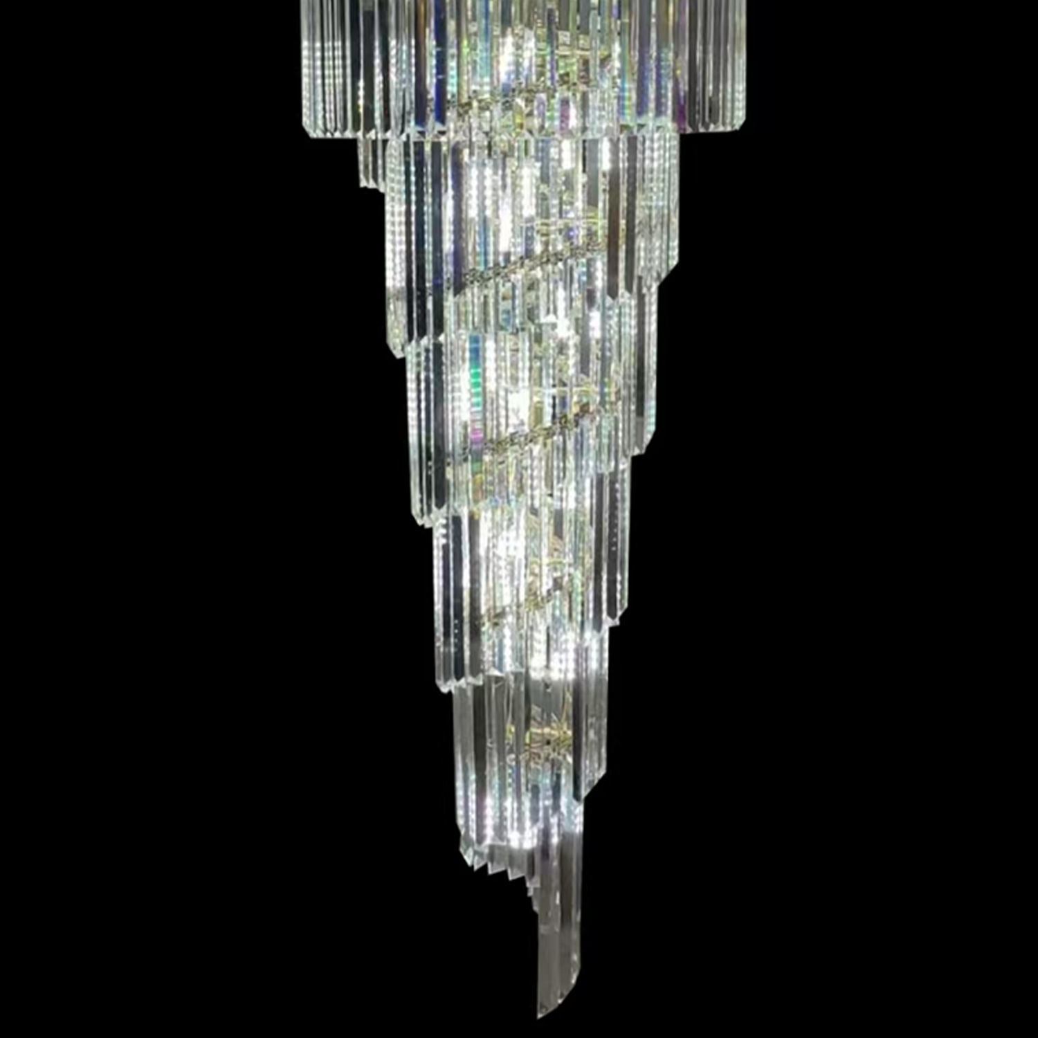 Lampadario in Cristallo CC8043/600H1800GD, Diametro 60 cm, Altezza 180 cm, Oro Lucido, Altezza Regolabile, Design Elegante Lampadario in Cristallo Titolo predefinito Alessandro Design