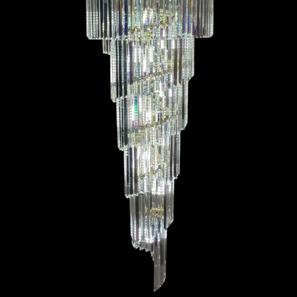 Lampadario in Cristallo CC8043/600H1800GD, Diametro 60 cm, Altezza 180 cm, Oro Lucido, Altezza Regolabile, Design Elegante Lampadario in Cristallo Titolo predefinito Alessandro Design