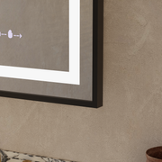 Specchio rettangolare a LED, 50x70 cm, Verite Majeste Noir Motion Glow Marcello, sistema antiappannamento, orologio e termometro, specchi dimmerabili Marcello Titolo predefinito Alessandro Design