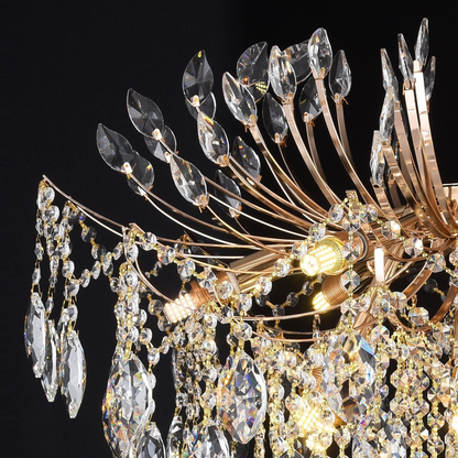 Candelabro in cristallo CC9313/12FGD, 12x E14, diametro 50 cm, candelabro in cristallo dorato Titolo predefinito Alessandro Design
