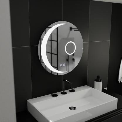 Specchio rotondo a LED, 60 cm, Orbis Touch, sistema Demister, specchi dimmerabili Korman E Titolo predefinito Alessandro Design