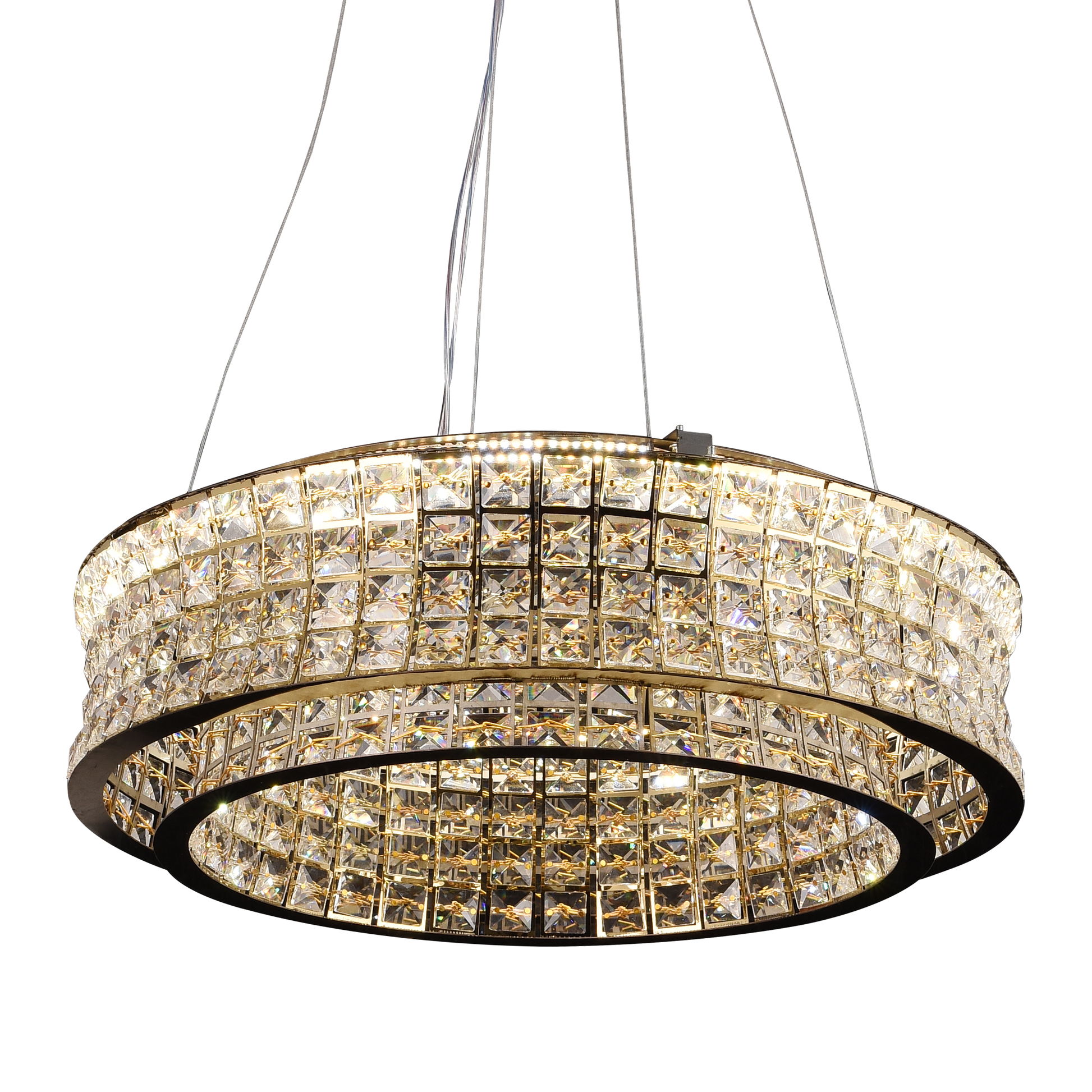 Lampadario LED con telecomando, LLC160/500GD, cristallo e metallo, 54W, dimmerabile, altezza regolabile, luce fredda/calda/neutra, illuminazione di lusso Lampadari LED con telecomando Titolo predefinito Alessandro Design