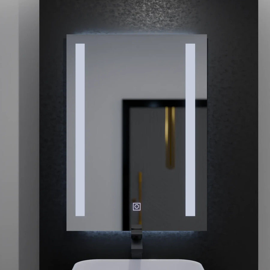 Specchio LED Rettangolare, 50x70cm, Doppia Luce Basic Touch LED Specchi Titolo predefinito Alessandro Design