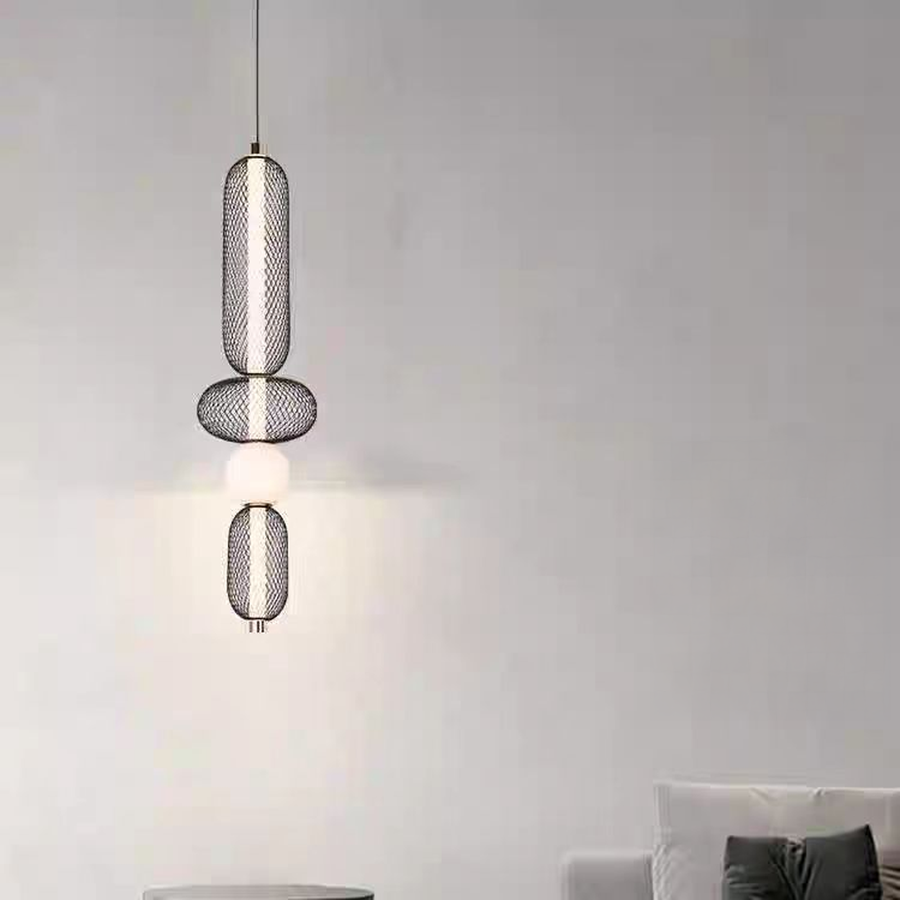 Lampadario LED a Sospensione LM551/4BK, 24W, Luce 3000/4000/6000K, Nero, Altezza Regolabile Lampadari Moderni Titolo predefinito Alessandro Design