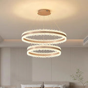 Lampadario LED a Sospensione con Telecomando NIVALIS Duo 127W, Cerchi 60x80cm, Luce Fredda/Calda/Neutra, Dimmerabile, Regolabile in Altezza, Lampadari LED Oro con Telecomando Titolo predefinito Alessandro Design