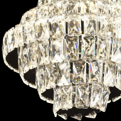 Lampadario in Cristallo Opale con telecomando, 60W, Diametro 35 cm, 3000K/4000/6000K, Cromo Lucido, Altezza Regolabile Lampadari in Cristallo Titolo predefinito Alessandro Design