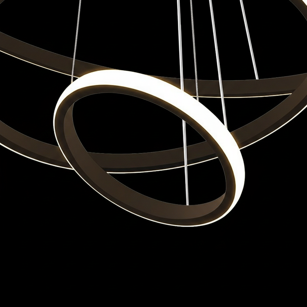 Lampadario a sospensione a LED RICCI 25W, 2 Cerchi, Luce Fredda/Calda/Neutra, Nero, Lampadari Moderni Regolabili in Altezza Titolo predefinito Alessandro Design