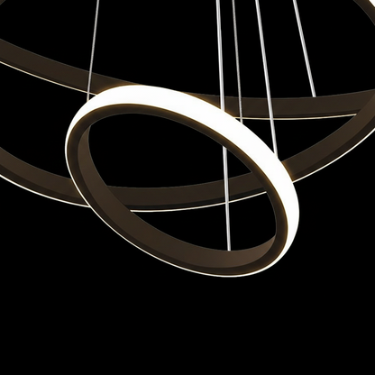 Lampadario a sospensione a LED RICCI 25W, 2 Cerchi, Luce Fredda/Calda/Neutra, Nero, Lampadari Moderni Regolabili in Altezza Titolo predefinito Alessandro Design