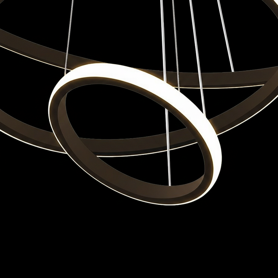 Lampadario a sospensione a LED RICCI 25W, 2 Cerchi, Luce Fredda/Calda/Neutra, Nero, Lampadari Moderni Regolabili in Altezza Titolo predefinito Alessandro Design