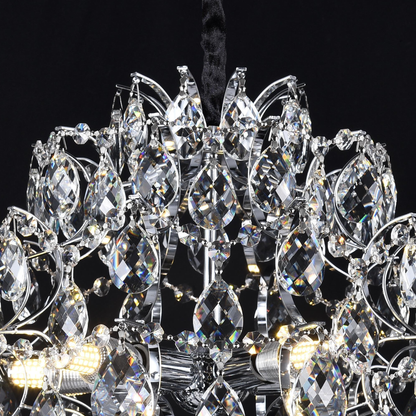 Lampadario in Cristallo CRYSTARA Nobile, 5x E14, Diametro 40cm, Lampadari in Cristallo Cromato Lucido Titolo predefinito Alessandro Design