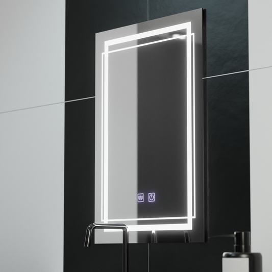 Specchio LED rettangolare, 60x80cm, KOVEN Touch, Sistema Demister, Specchi Dimmerabili Korman E Titolo predefinito Alessandro Design
