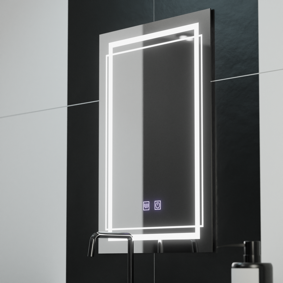 Specchio LED rettangolare, 60x80cm, KOVEN Touch, Sistema Demister, Specchi Dimmerabili Korman E Titolo predefinito Alessandro Design