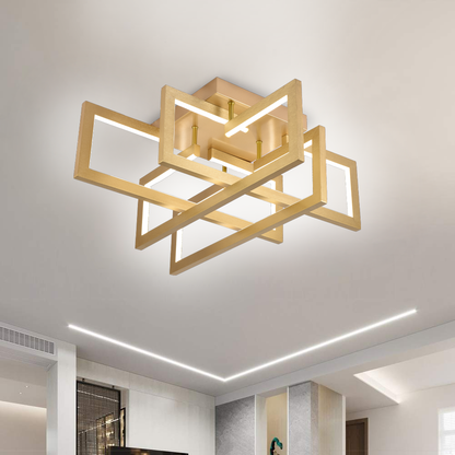Lampadario LED con telecomando 96W, 4 Elementi, Luce Fredda/Calda/Neutra, Dimmerabile, Oro Lampadario LED con telecomando Titolo predefinito Alessandro Design