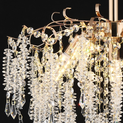 Lampadario in Cristallo STROZZI Eleganza 5xE14, Diametro 50cm, Lampadari in Cristallo Oro Titolo predefinito Alessandro Design