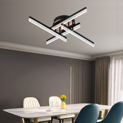 Lampadario LED con Telecomando LT179/4BK, 34W, 4 Elementi, Luce Fredda/Calda/Neutra, Dimmerabile, Nero Lampadari LED con Telecomando Titolo predefinito Alessandro Design