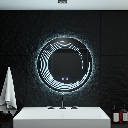 Specchio Rotondo LED 70cm Lira Verità Sistema Antiappannamento Dimmerabile Touch