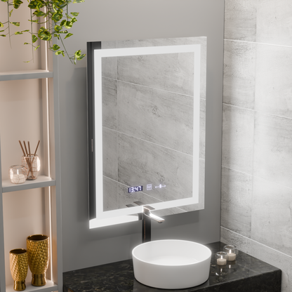 Specchio rettangolare a LED, 75x90 cm, Verite MotionGlow Marcello, Sistema Demister, Orologio e Termometro, Specchi Dimmerabili Marcello Titolo predefinito Alessandro Design