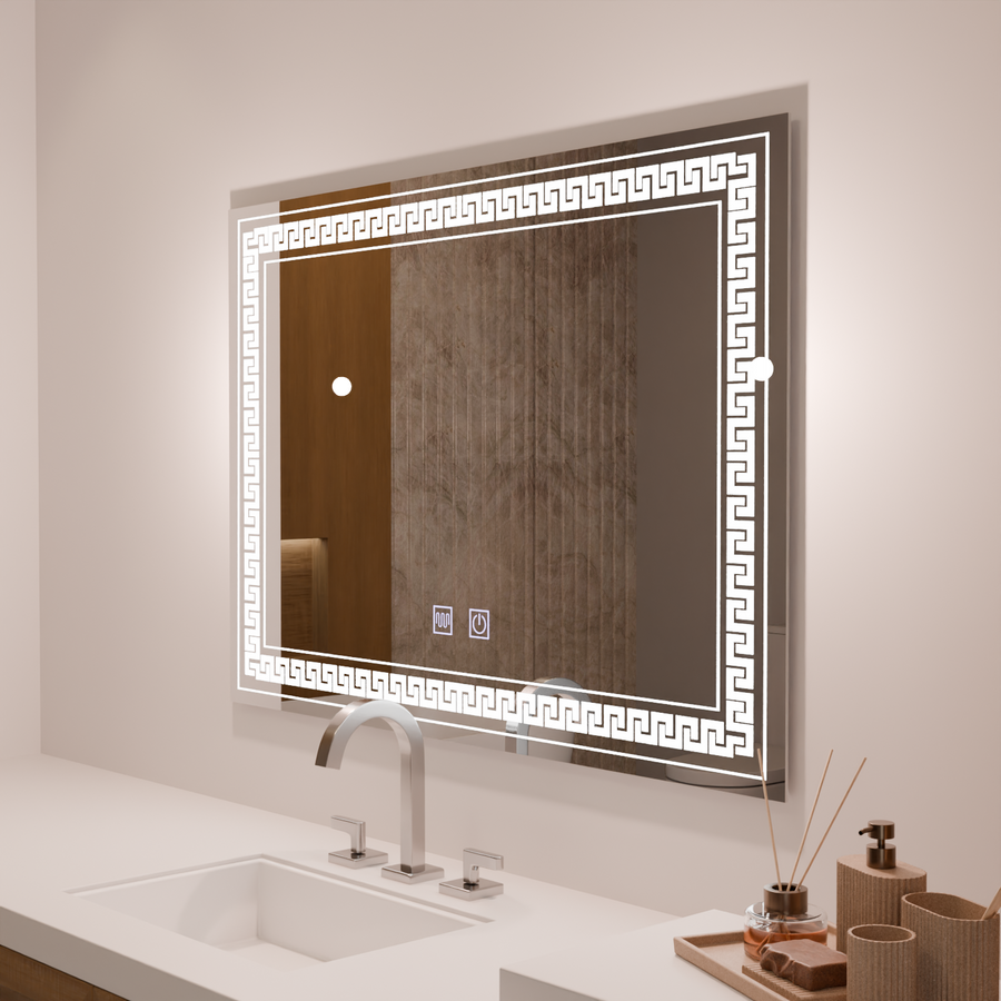 Specchio rettangolare LED 80x60 Touch Volta Sistema antiappannante Specchi Korman E Default Title Alessandro Design