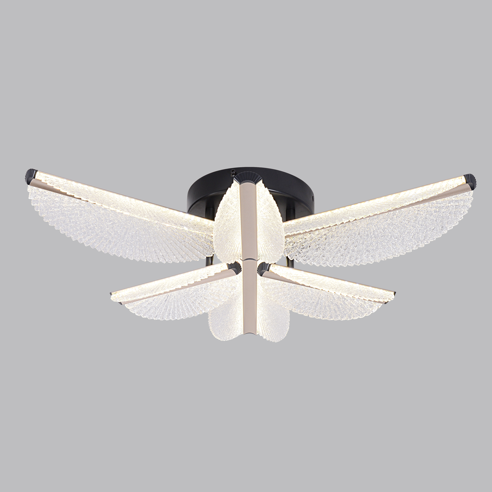 Lampadario LED con Telecomando TULLIO 67W, 6 Petali, Luce Fredda/Calda/Neutra, Dimmerabile, Nero Lampadari LED con Telecomando Titolo predefinito Alessandro Design