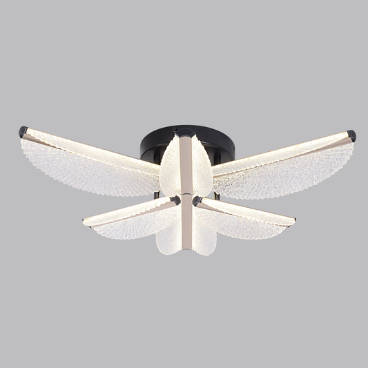 Lampadario LED con Telecomando TULLIO 67W, 6 Petali, Luce Fredda/Calda/Neutra, Dimmerabile, Nero Lampadari LED con Telecomando Titolo predefinito Alessandro Design