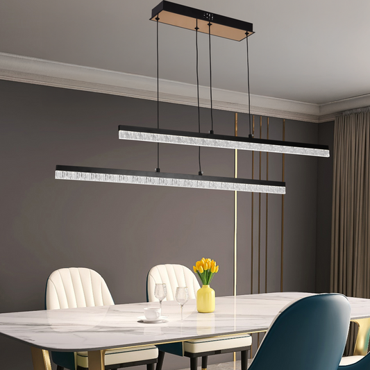 Lampadario LED a Sospensione con Telecomando, STRATA, 2 elementi, 37W, Luce 3000/4000/6000K, Nero, Altezza Regolabile Lampadari LED con Telecomando Titolo predefinito Alessandro Design