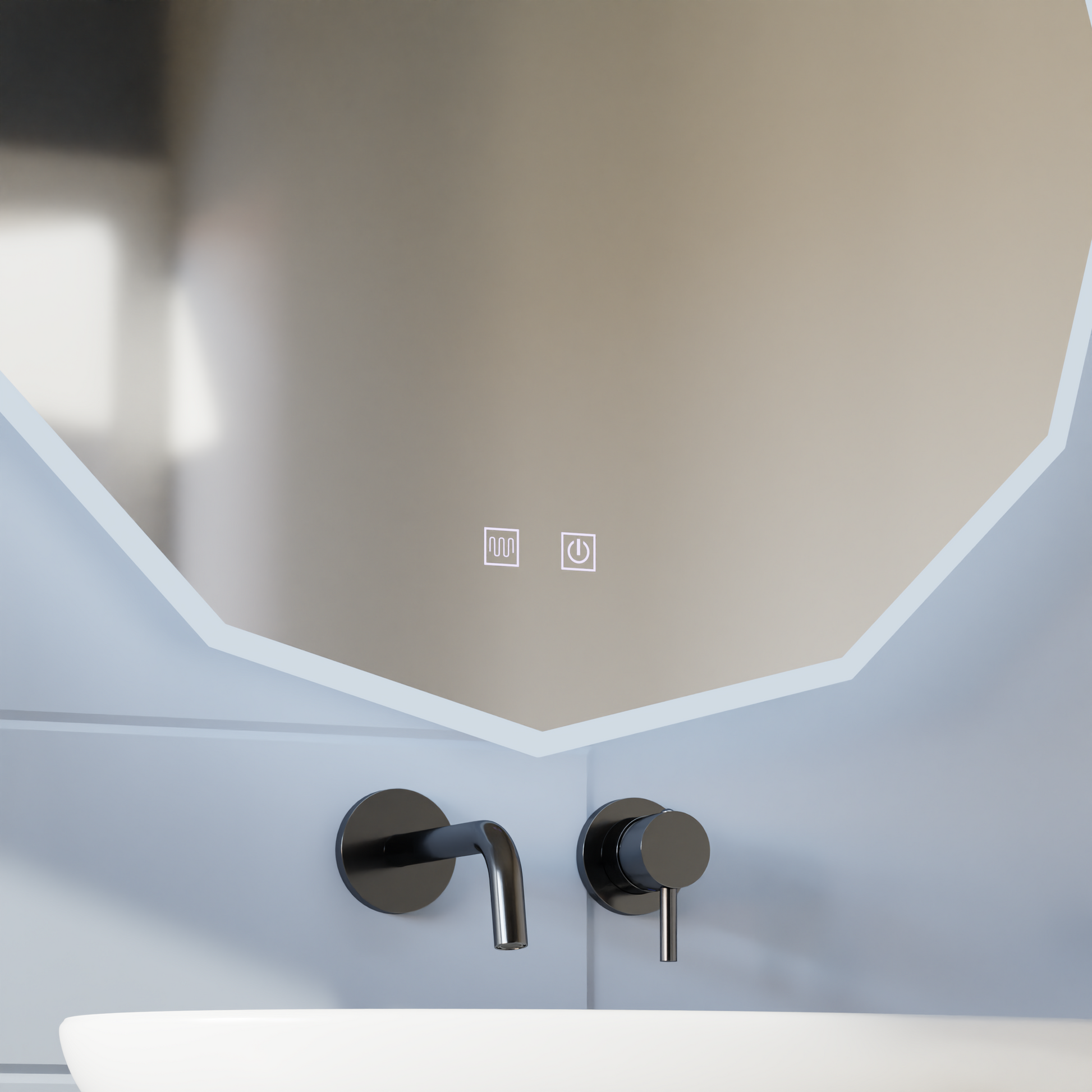 Specchio rotondo a LED, 80 cm, VIVO Touch, sistema antiappannante, specchi dimmerabili Korman E Titolo predefinito Alessandro Design