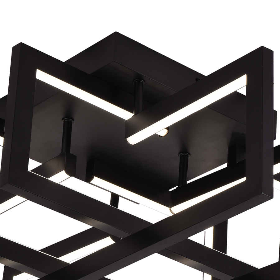 Lampadario LED con telecomando 96W, 4 Elementi, Luce Fredda/Calda/Neutra, Dimmerabile, Nero Lampadari LED con Telecomando Titolo predefinito Alessandro Design