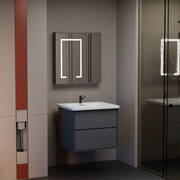 Set mobili da bagno SANTORINI, 60x50 cm, 2 pezzi, mobili da bagno grigio e bianco Titolo predefinito Alessandro Design