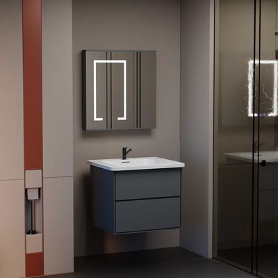 Set mobili da bagno SANTORINI, 60x50 cm, 2 pezzi, grigio e bianco