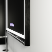 Specchio rettangolare a LED, 120x80 cm, Verite Majeste Noir Motion Glow Marcello, sistema antiappannamento, orologio e termometro, specchi dimmerabili Marcello Titolo predefinito Alessandro Design