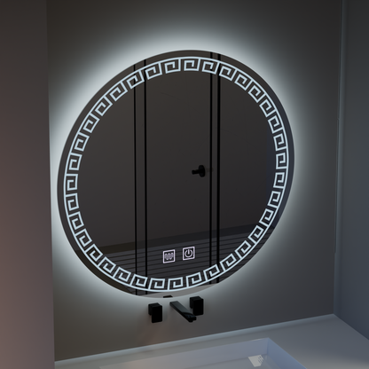 Specchio rotondo a LED, 80 cm, Orhina Touch, sistema Demister, dimmerabile, E40S/80X80 Specchi Korman E Titolo predefinito Alessandro Design
