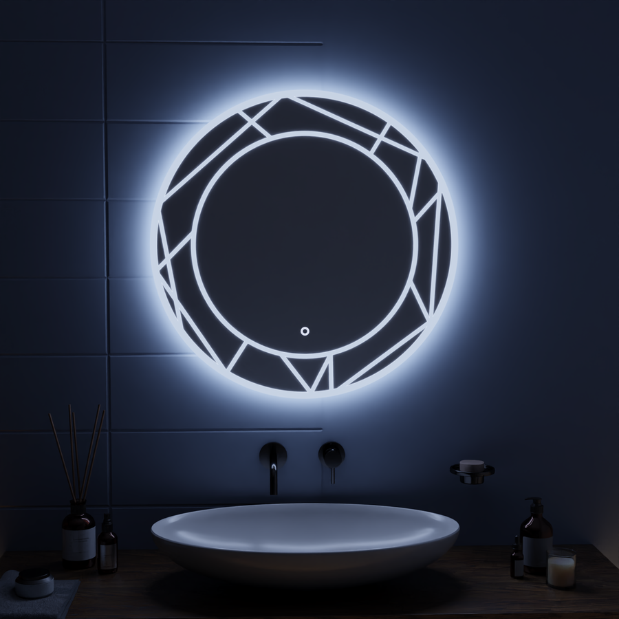 Specchio LED Touch ASTRIX, 60cm, 6000K, Dimmerabile, Sistema Demister Specchi Korman E Titolo predefinito Alessandro Design