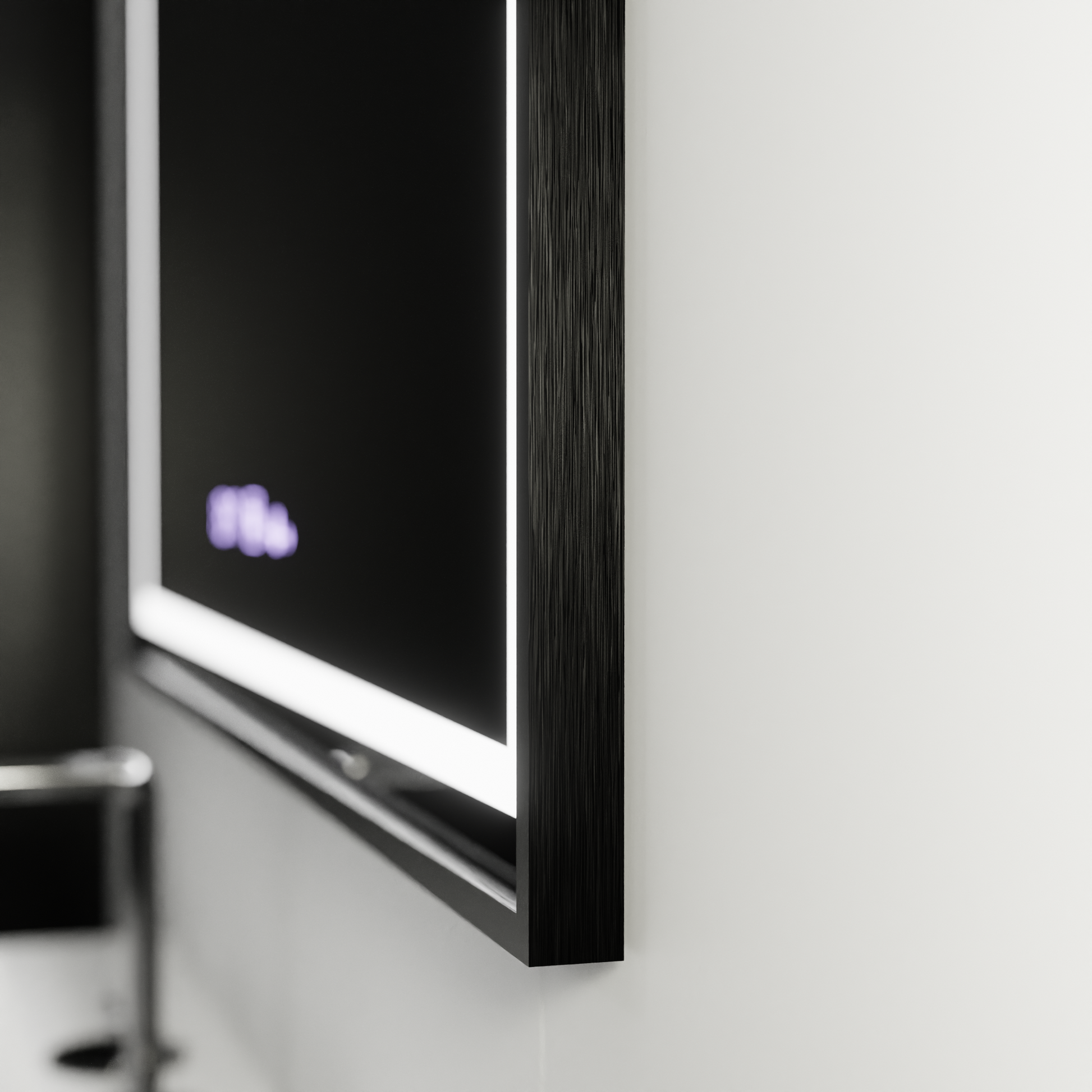 Specchio rettangolare a LED, 80x60 cm, Verite Majeste Noir Motion Glow Marcello, sistema antiappannamento, orologio e termometro, specchi dimmerabili Marcello Titolo predefinito Alessandro Design