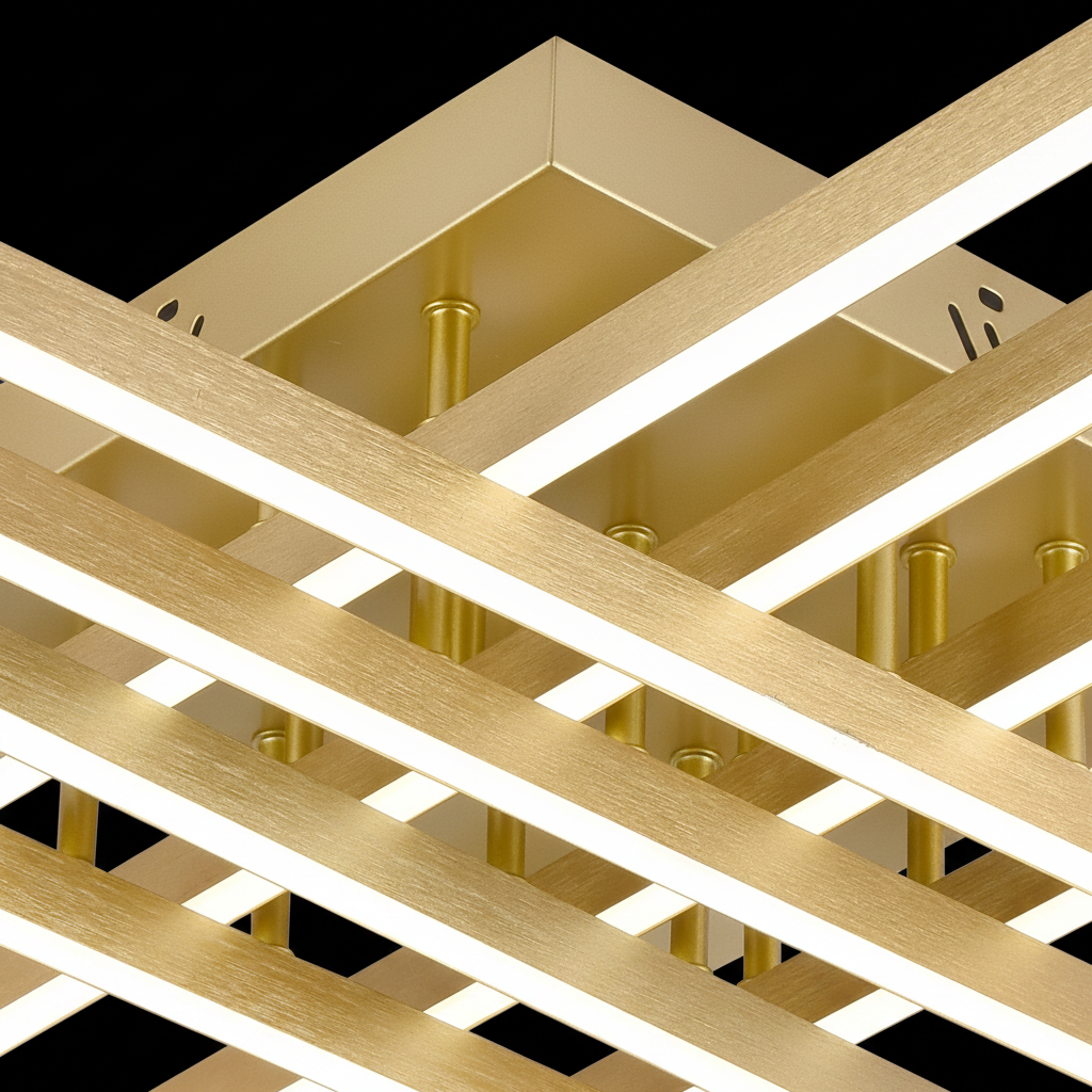 Lampadario LED con Telecomando LINEX, 108W, Luce 3000K/4000K/6000K, Dimmerabile, Oro Lampadari LED con Telecomando Titolo predefinito Alessandro Design
