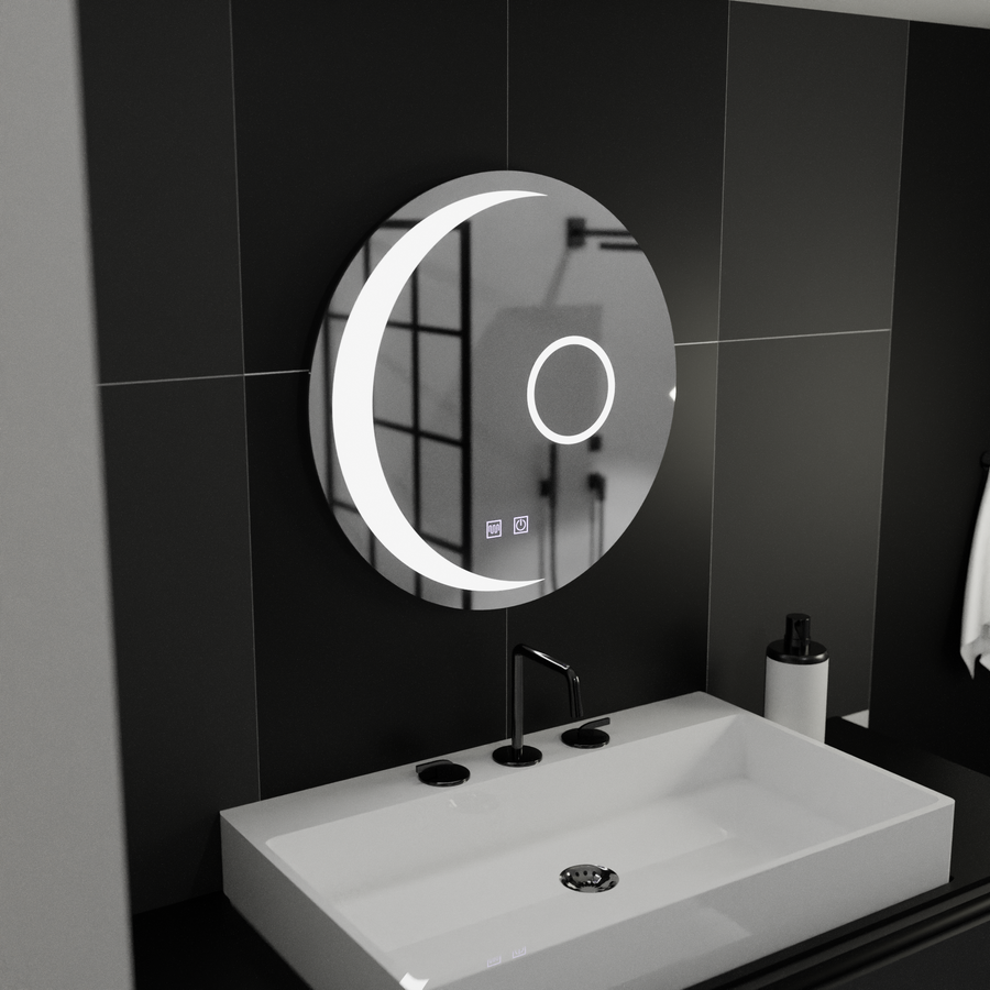 Specchio rotondo a LED, 80 cm, Orbis Touch, sistema Demister, dimmerabile, E31S/80X80 Specchi Korman E Titolo predefinito Alessandro Design