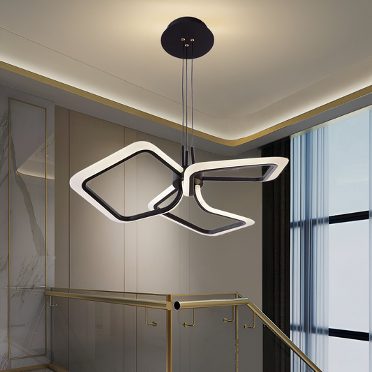 Lampadario LED a Sospensione con Telecomando RIMINI 58W, 3 Quadrati, Luce Fredda/Calda/Neutra, Dimmerabile, Nero Lampadari LED con Telecomando Titolo predefinito Alessandro Design