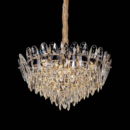 Lampadario in Cristallo, AURELIUS Magno, 11xE14, Diametro 60cm, Oro Lucido, Altezza Regolabile, Metallo e Cristallo Lampadari in Cristallo Titolo predefinito Alessandro Design