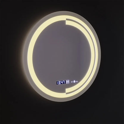 Specchio rotondo a LED, 60 cm, sensore MotionGlow Consuel Marcello, sistema antiappannamento, orologio e termometro, specchi dimmerabili Marcello Titolo predefinito Alessandro Design