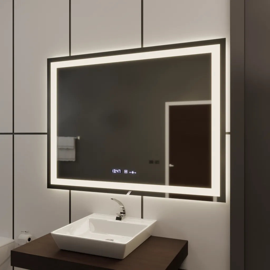 Specchio LED rettangolare 120x80cm Vérité MotionGlow Marcello, Sistema di disappannamento, Orologio e Termometro, Specchi Dimmerabili Marcello Titolo predefinito Alessandro Design