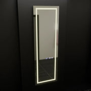 Specchio rettangolare a LED, 45x140cm, sensore radar Giulia Marcello, sistema antiappannante, orologio e termometro, Dimabila, Dressing Couture Dressing Mirrors Titolo predefinito Alessandro Design