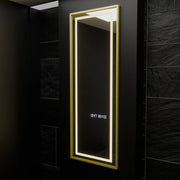 Specchio rettangolare a LED, 45x140 cm, sensore radar Elena Marcello, sistema antiappannamento, orologio e termometro, Dimabila, Dressing Couture Dressing Mirrors Titolo predefinito Alessandro Design