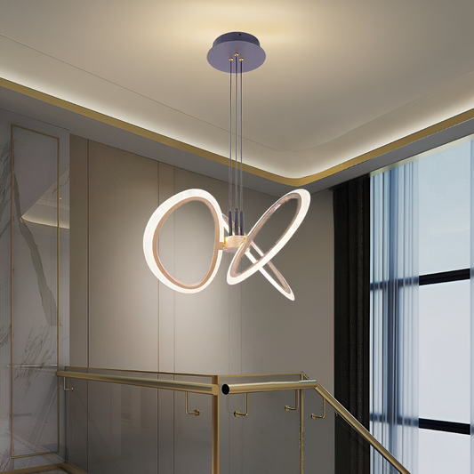 Lampadario LED a Sospensione con Telecomando RIMINI 52W, 3 Elementi, Luce Fredda/Calda/Neutra, Dimmerabile, Lampadari LED con Telecomando Oro Titolo predefinito Alessandro Design