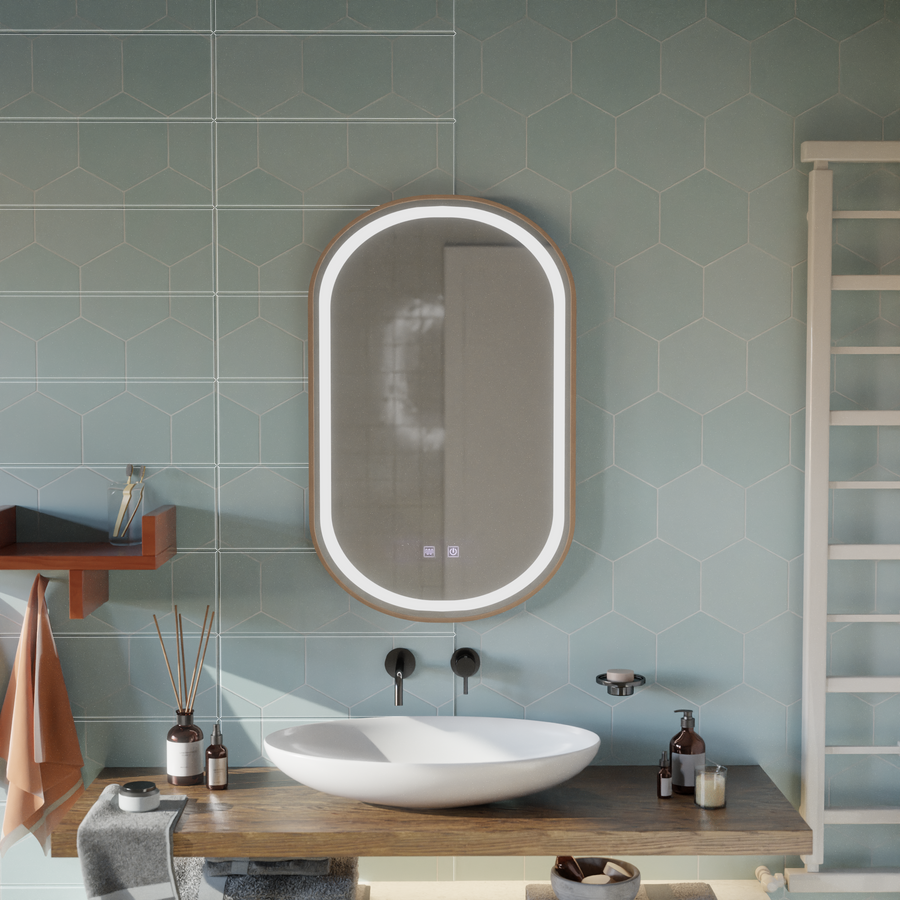 LED Touch Impora Specchio Demist System 50x80 cm Specchi con cornice oro rosa Korman E Titolo predefinito Alessandro Design