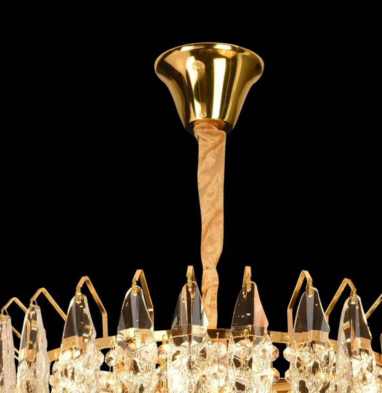Lampadario di Cristallo MAJESTIC Elegance 9x E14, Diametro 50cm, Oro Lucido, Altezza Regolabile Lampadari di Cristallo Titolo predefinito Alessandro Design